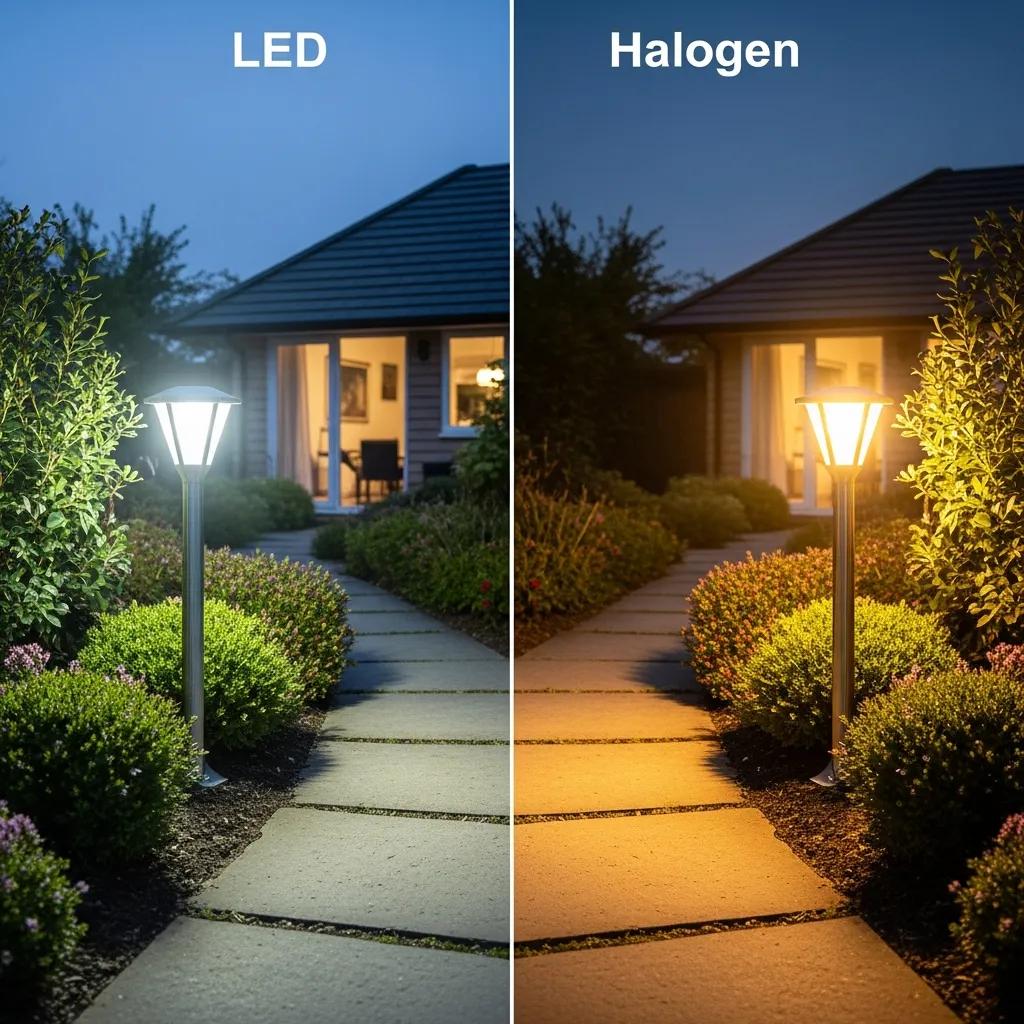 Durable LED outdoor lighting fixture in a weather-resistant outdoor setting