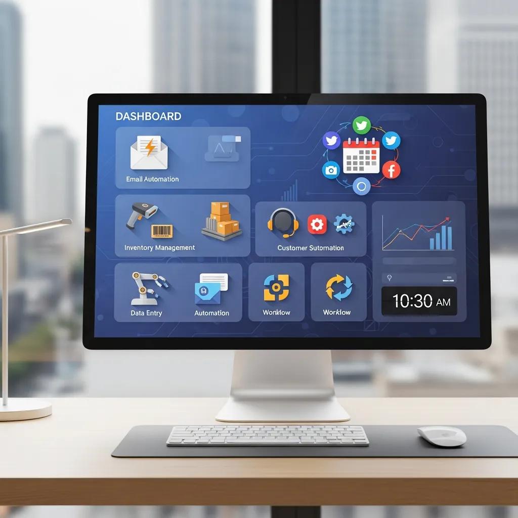 Dashboard with automation workflows and ecommerce task list