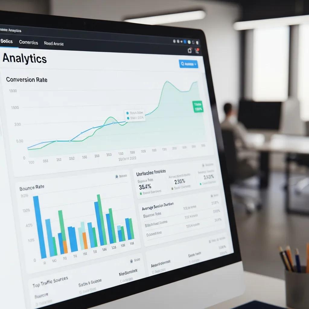 Dashboard showing conversion metrics and user behavior Dashboard showing conversion metrics and user behavior