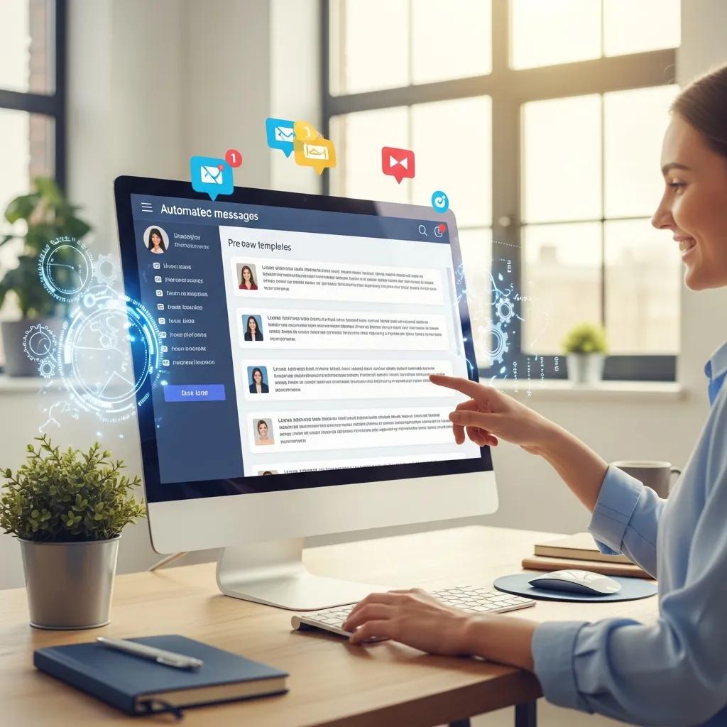 Dashboard view of an automated outreach platform showing message templates and activity alerts
