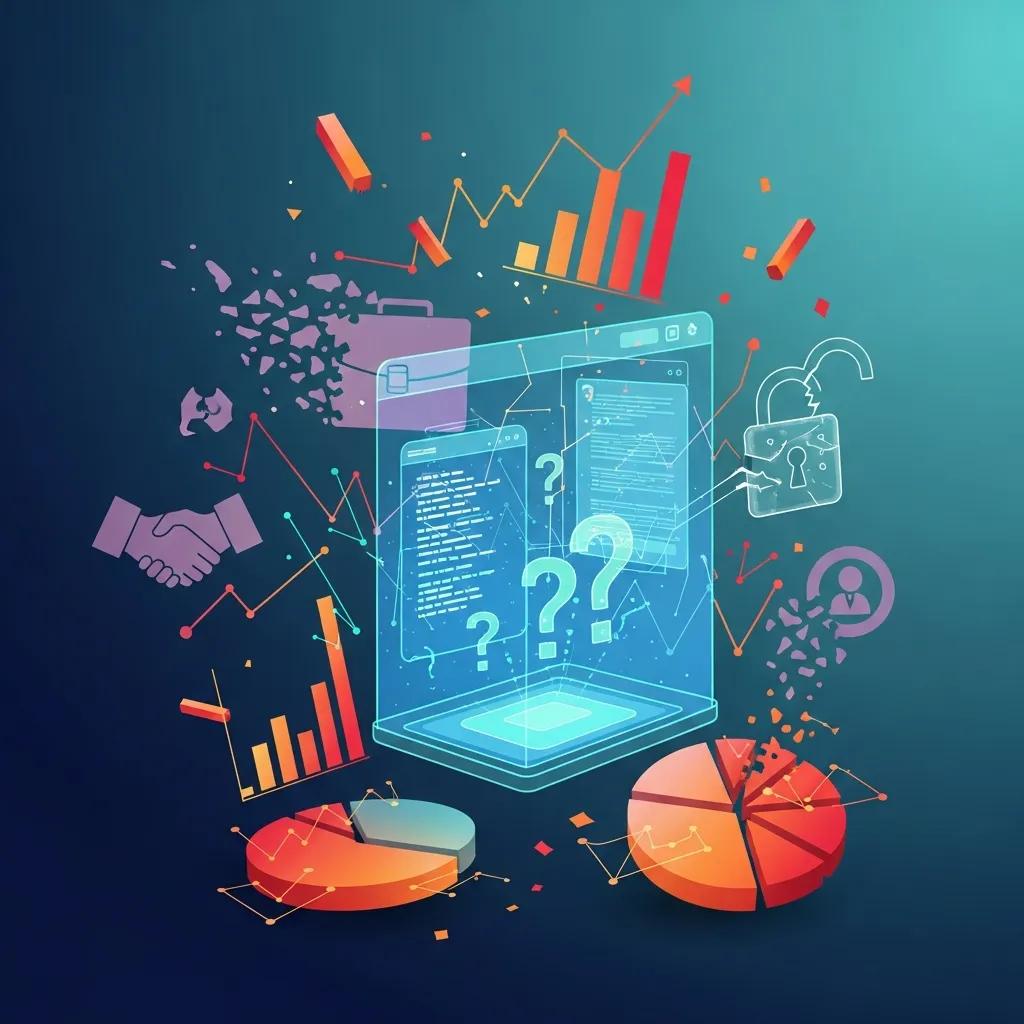 Conceptual representation of AI understanding challenges in sales with fragmented data signals