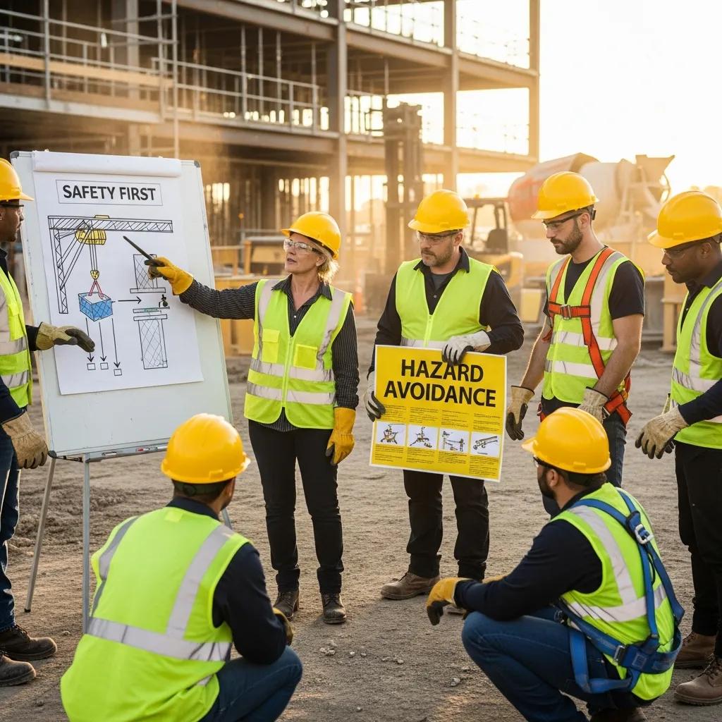 Crew in a safety training session — practical site safety and training