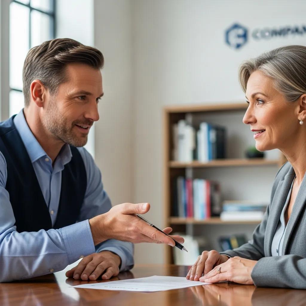 Contractor addressing client concerns at a meeting — clear objection handling and reassurance