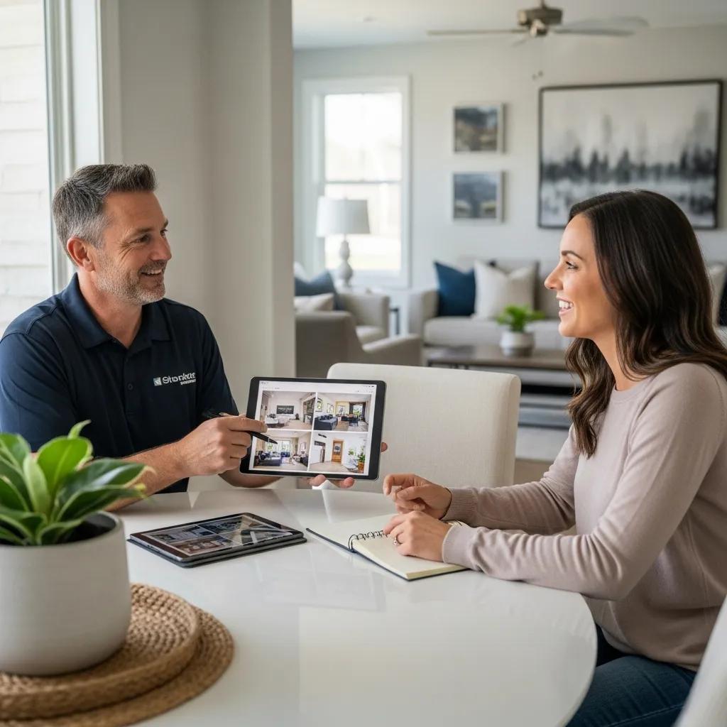 Contractor and homeowner connecting during a home improvement consultation