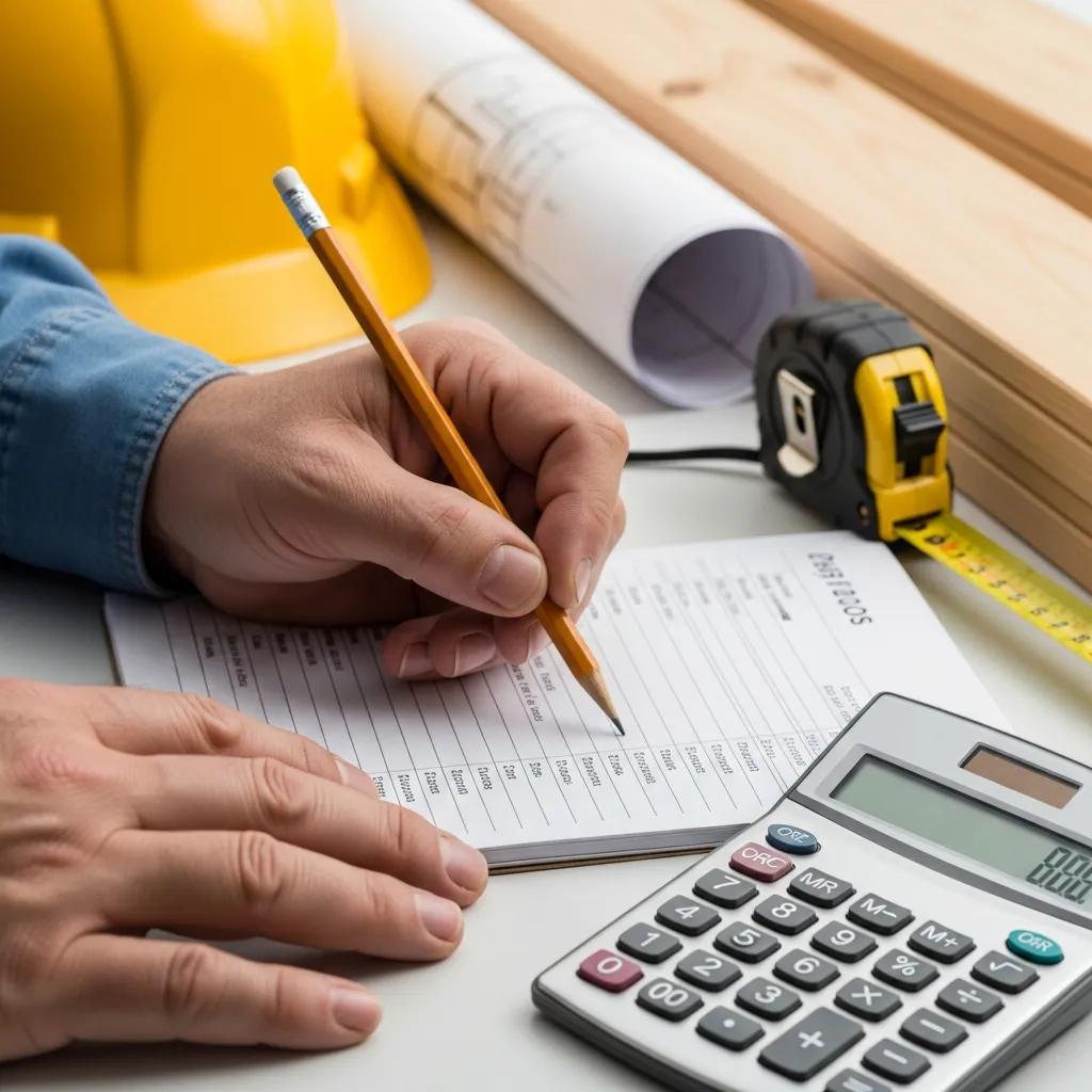 Contractor calculating costs and margins — highlighting financial risks