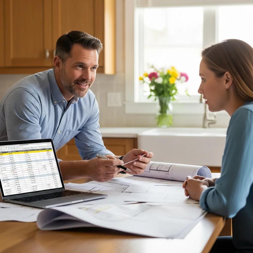 Contractor explaining pricing options with a homeowner — defending premium pricing with confidence