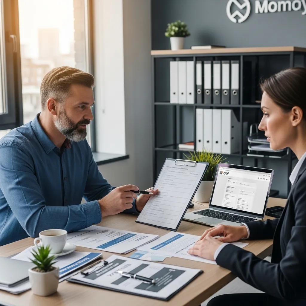 Contractor reviewing lead qualification checklist with a client