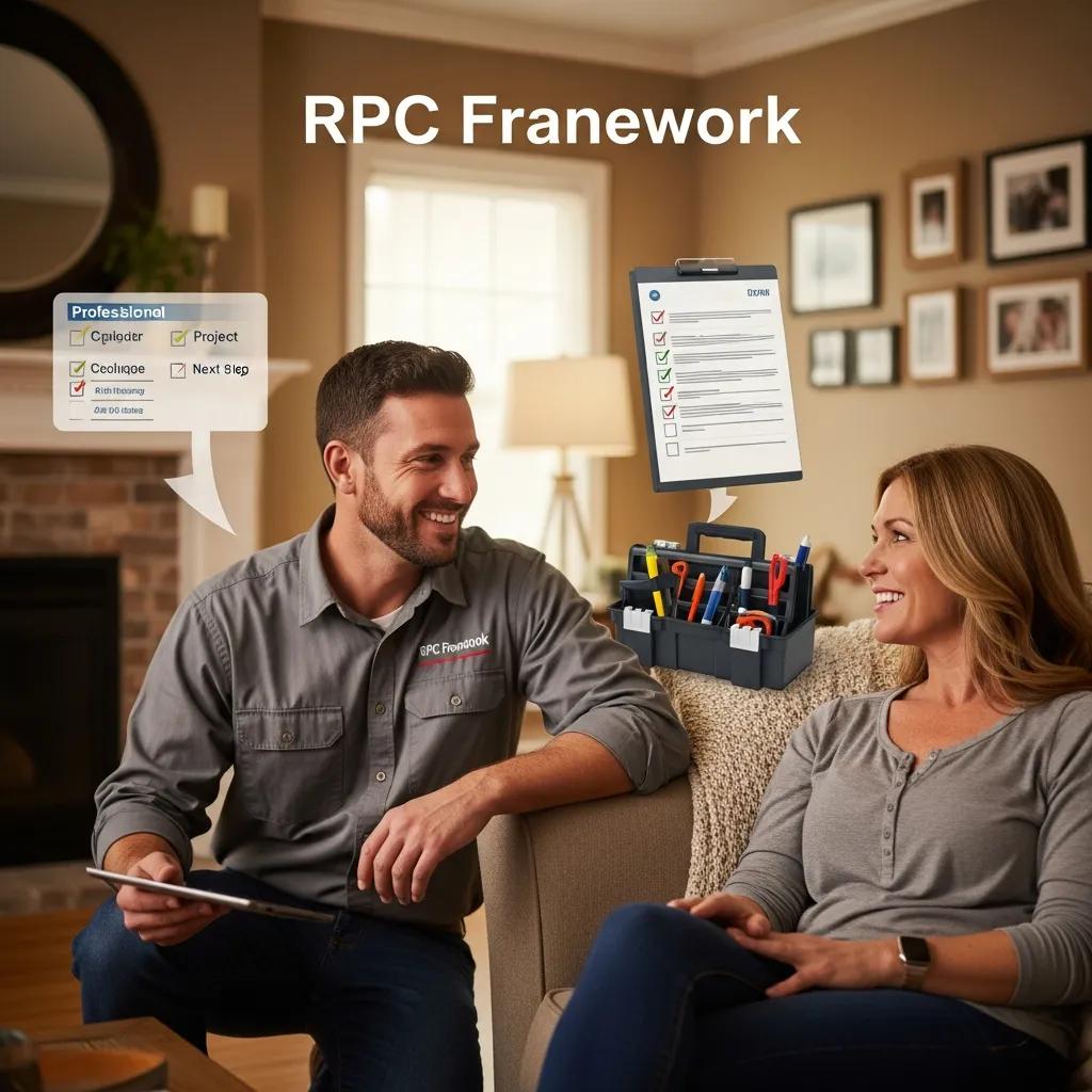 Contractor using the RPC Framework to build rapport and trust with a homeowner