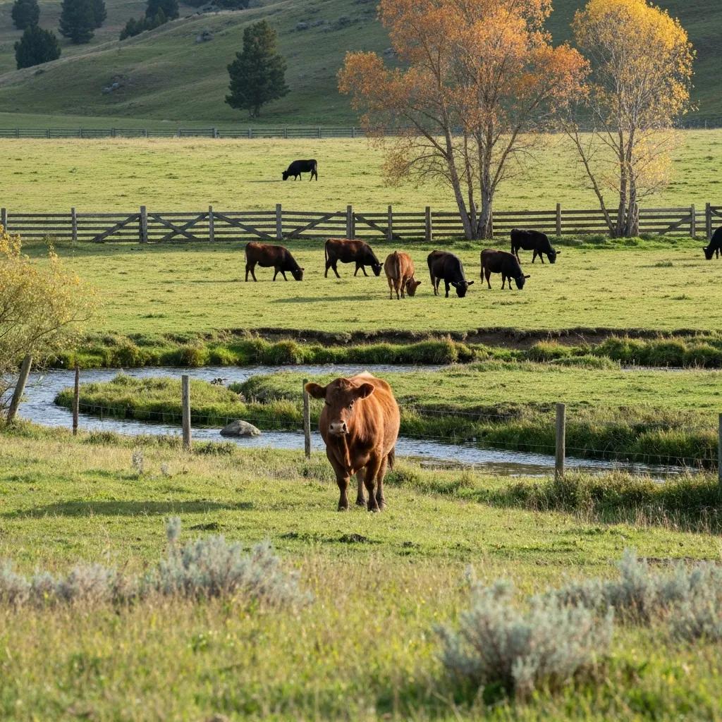 Corriente cattle grazing on pasture, showing regenerative grazing practices