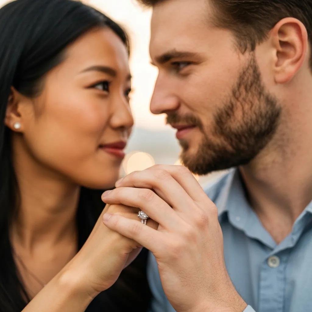 Couple holding hands with a wedding ring — visual for K-1 fiancé visa eligibility.