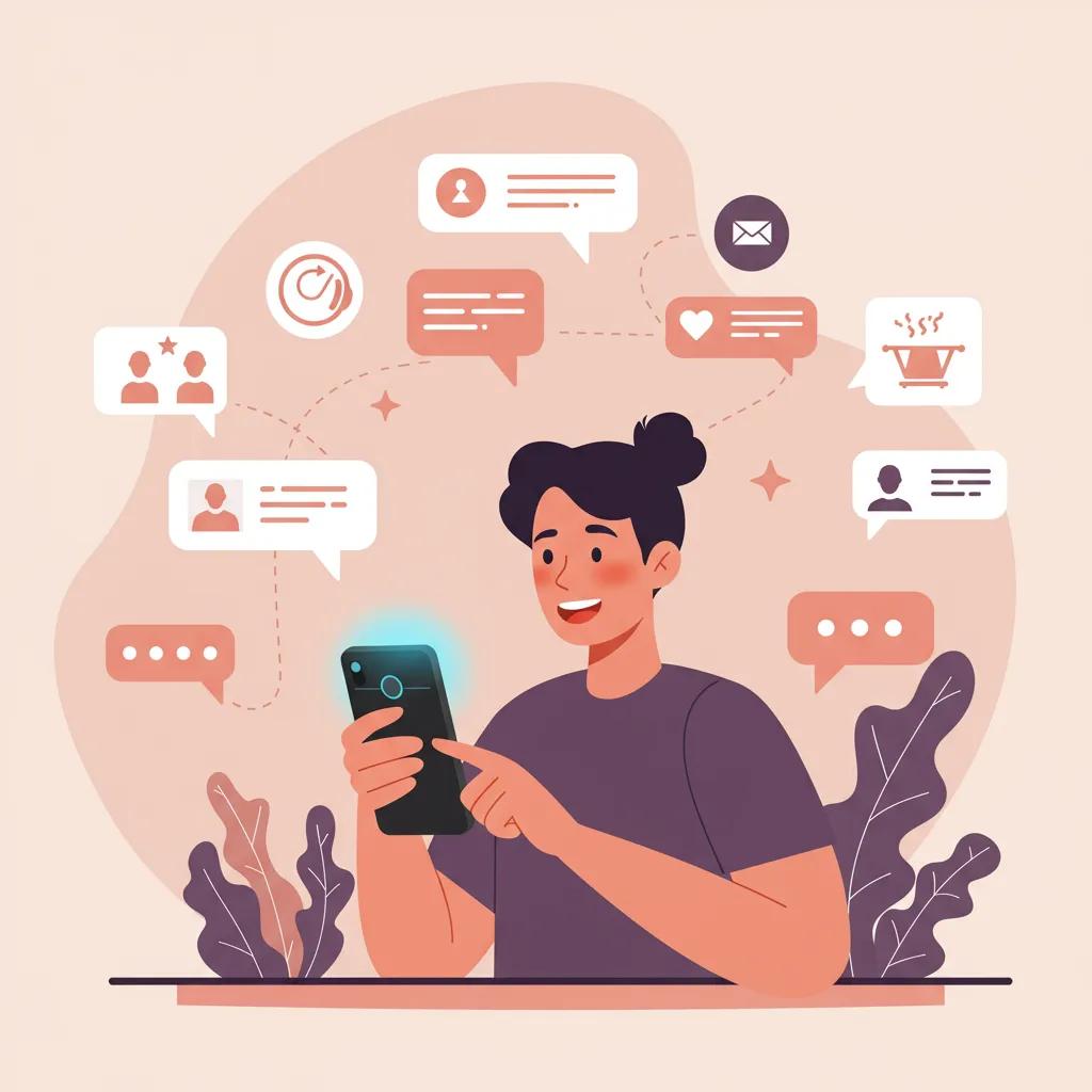 A satisfied customer engaging seamlessly with a voice AI assistant on their smartphone A satisfied customer engaging seamlessly with a voice AI assistant on their smartphone