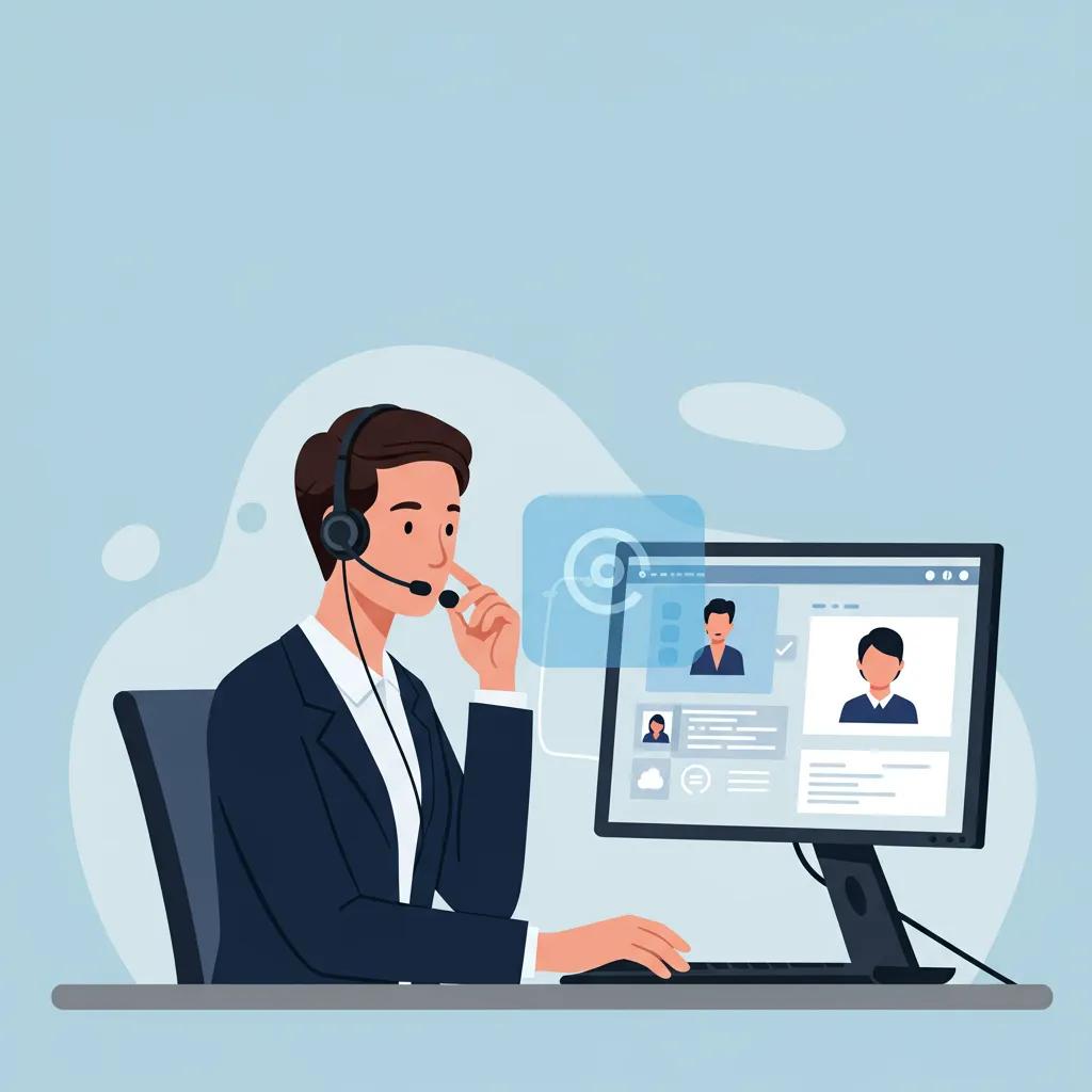 Customer service representative utilizing voice AI technology for enhanced customer engagement Customer service representative utilizing voice AI technology for enhanced customer engagement