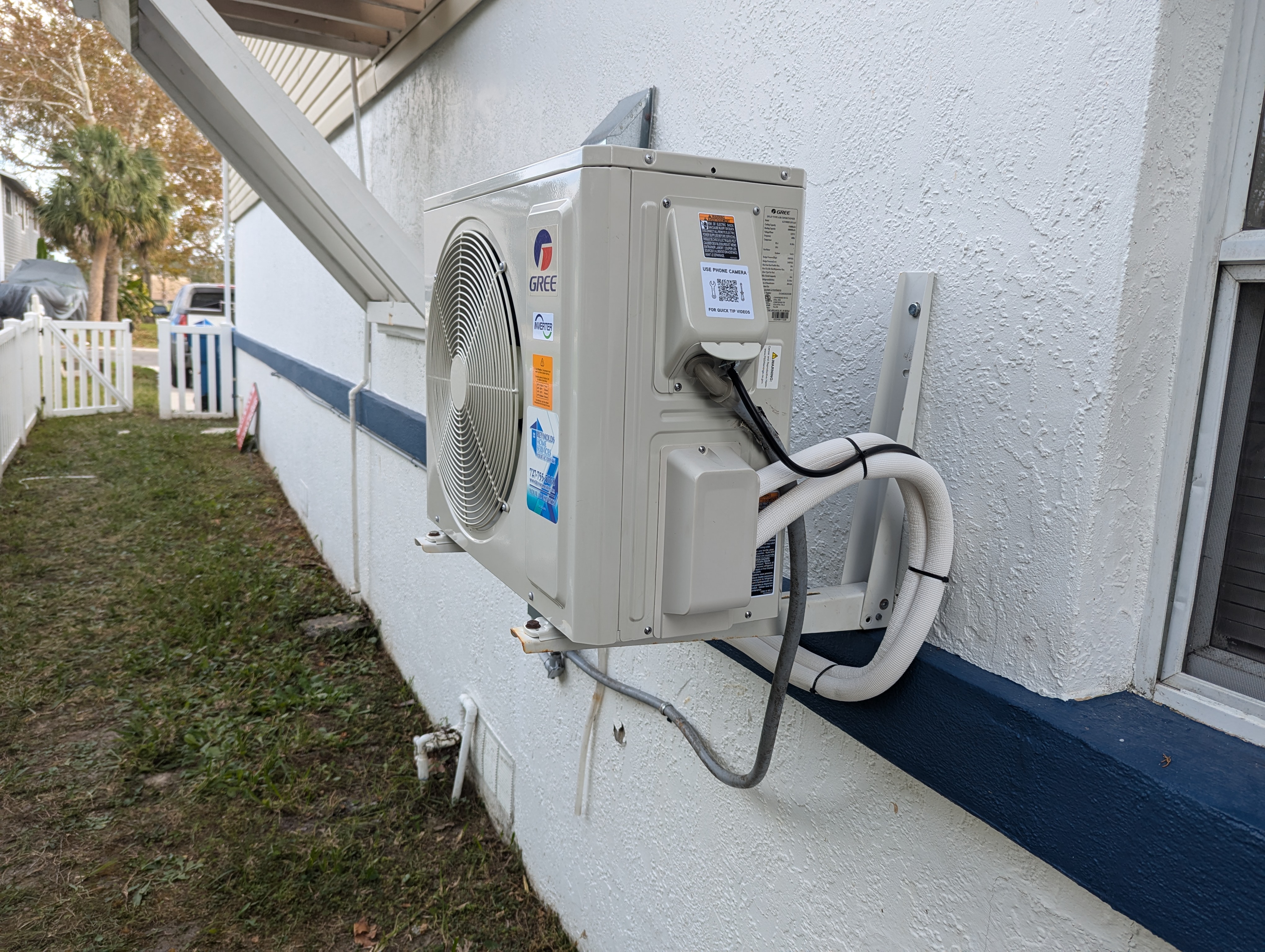 Outdoor central AC unit showing key components inspected during the central AC repair process.