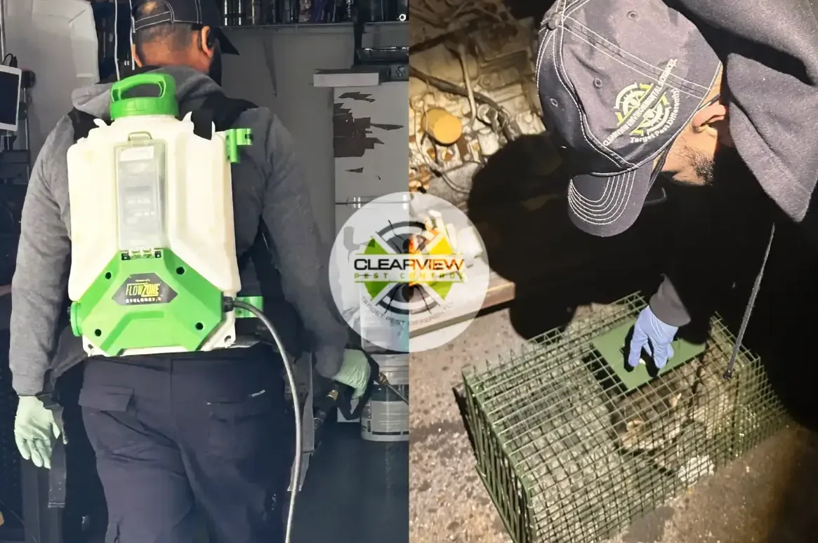 Humane trap in a backyard with a small animal safely captured, showcasing humane trapping techniques