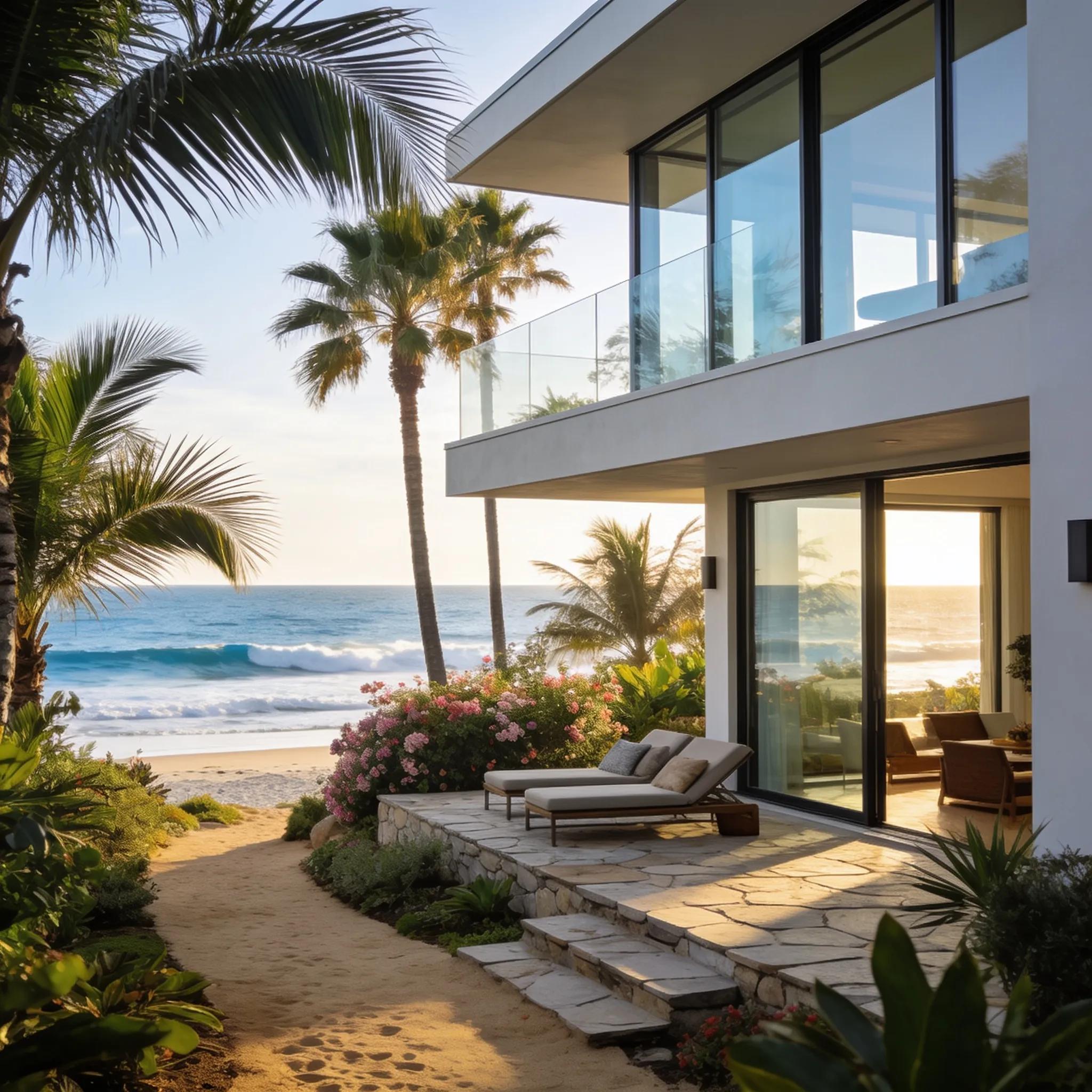 Modern waterfront home in Solana Beach with coastal architecture and ocean views