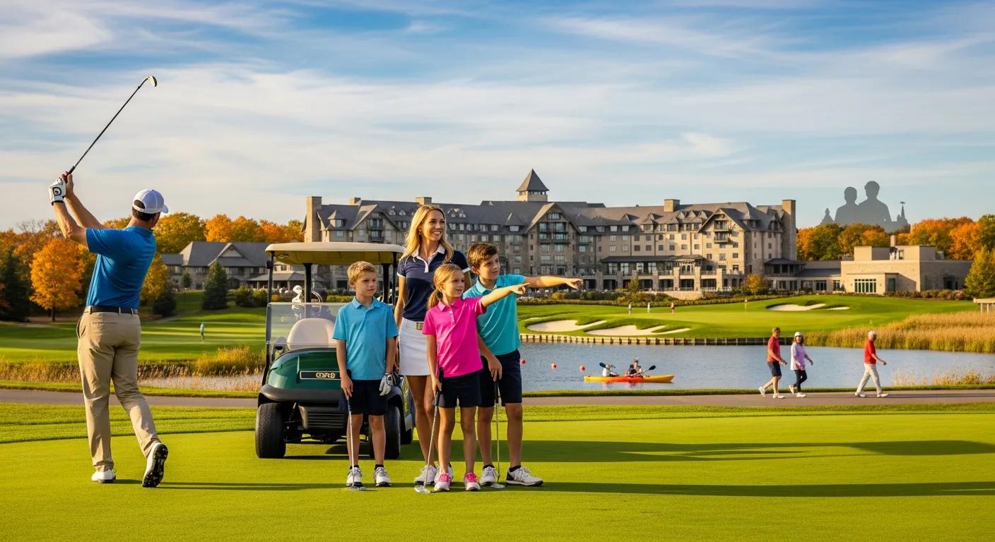 Family enjoying a day of golf and resort activities in Northern Michigan