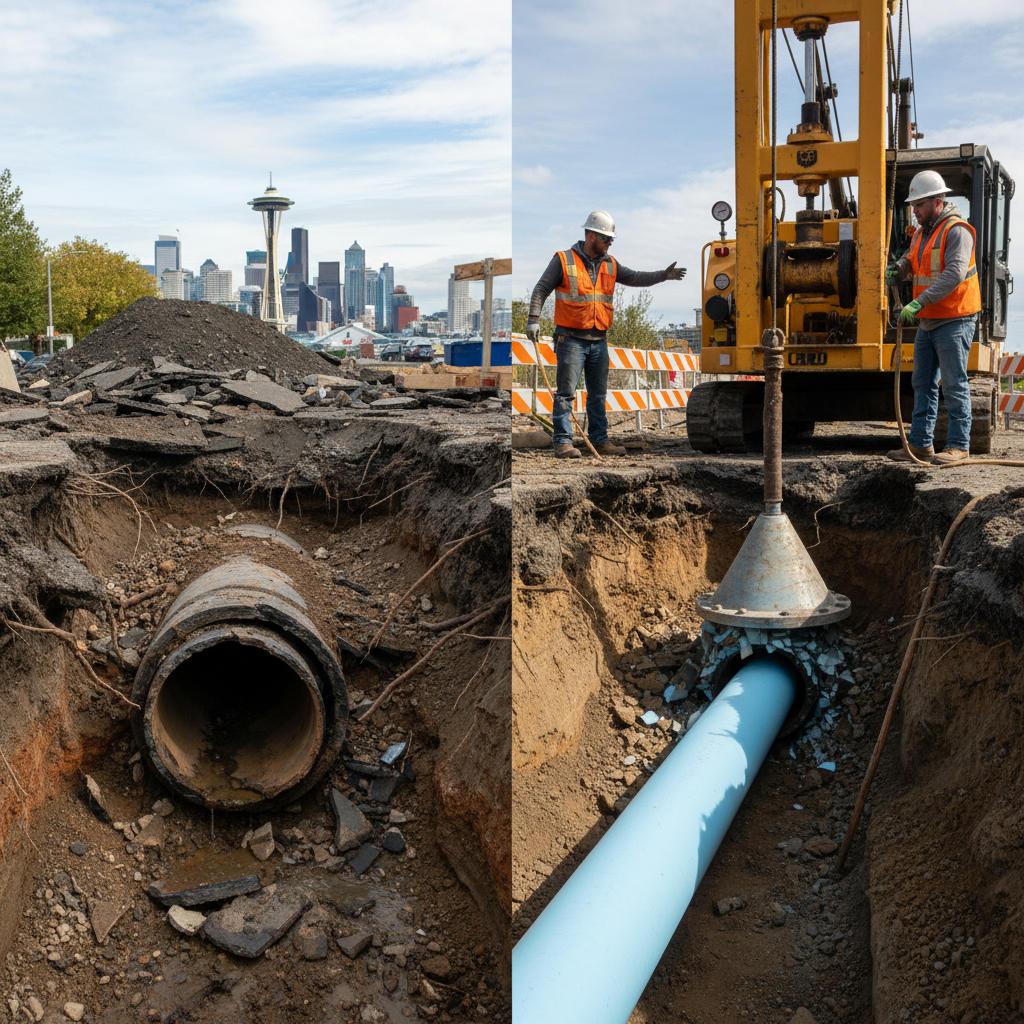 Seattle Trenchless Sewer Replacement: A Comparison of Pipe Lining and Pipe Bursting