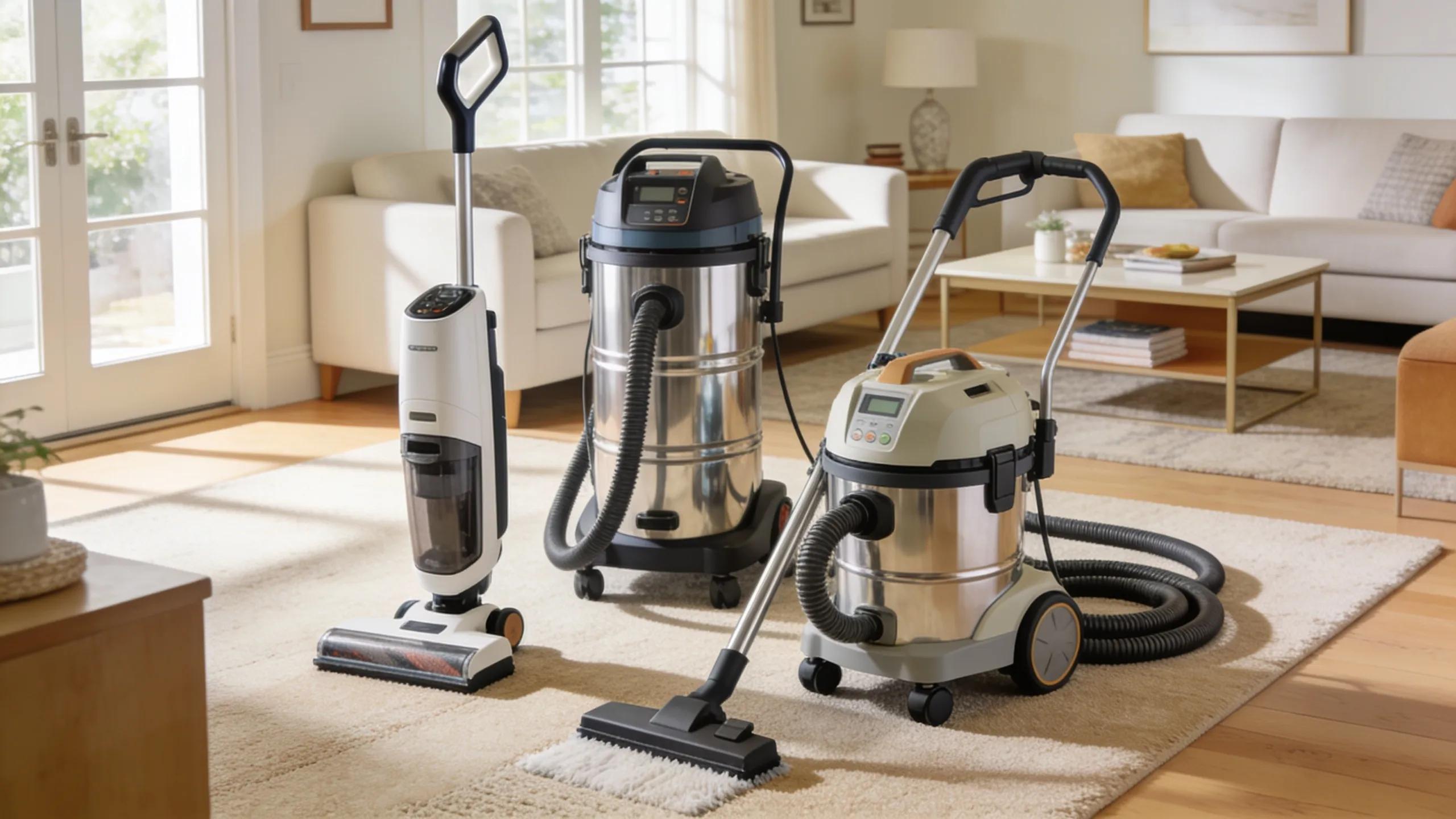 Carpet cleaning machines for hire in a cozy living room setup