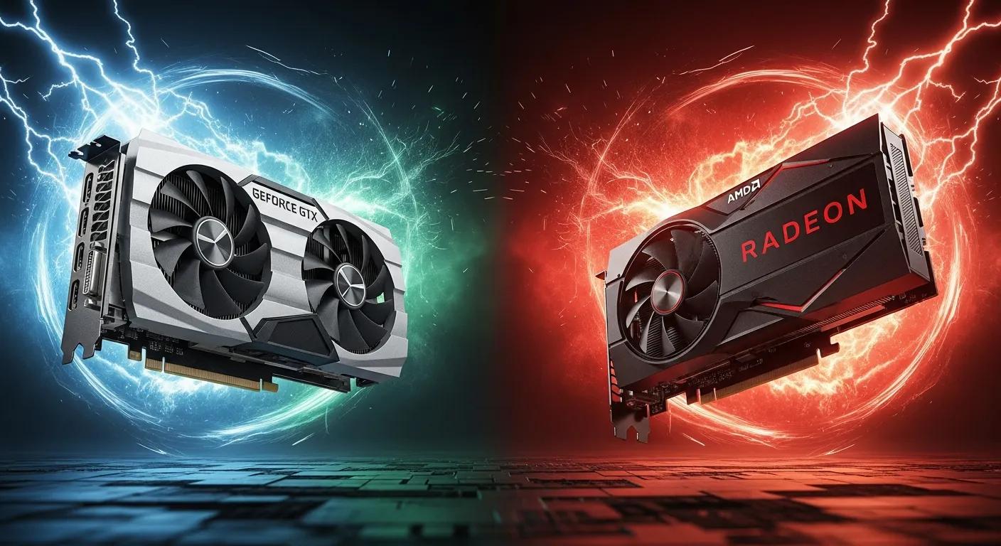 NVIDIA GeForce GTX 1660 Super and AMD Radeon RX 6500 XT graphics cards in a dynamic layout