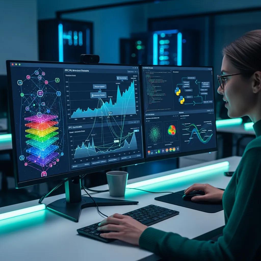 Data scientist analyzing PPC forecasts created with machine learning models