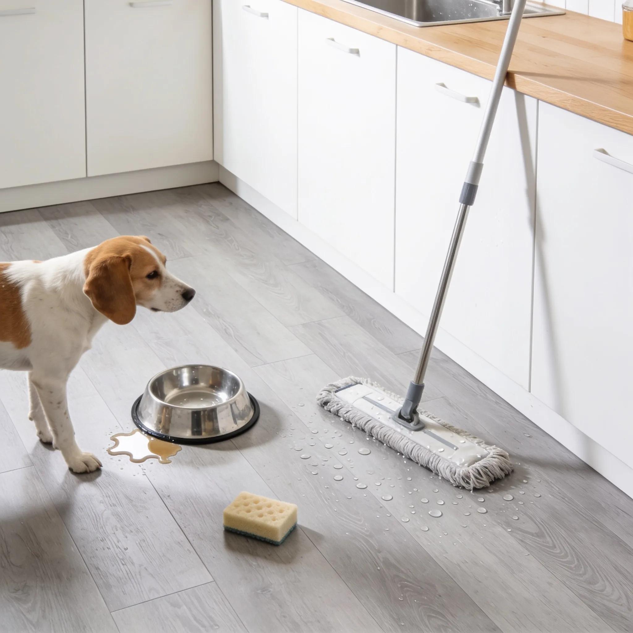 Kitchen with water-resistant vinyl flooring, demonstrating durability and easy care