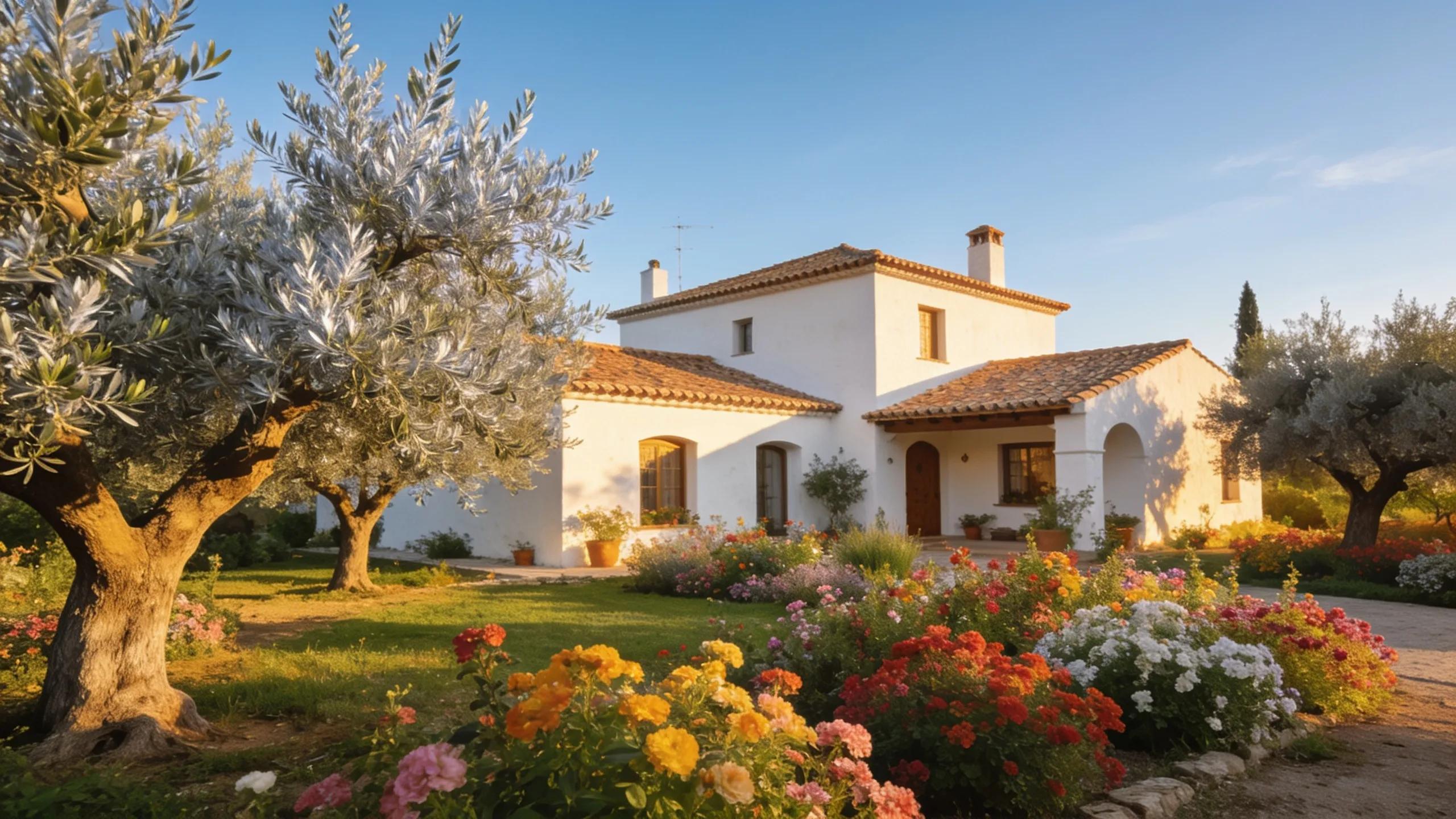 Beautiful Spanish villa surrounded by olive trees, representing non-resident property ownership in Spain