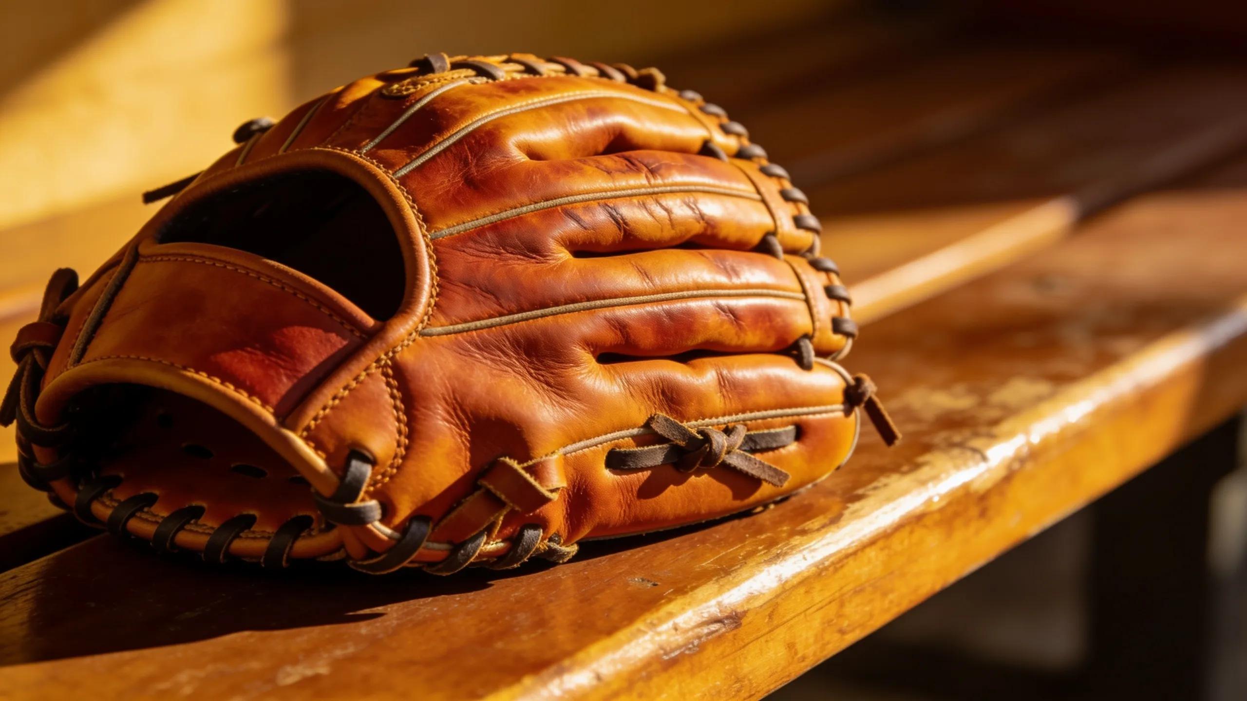 Luxury leather softball glove demonstrating bark-tanned quality Luxury leather softball glove demonstrating bark-tanned quality
