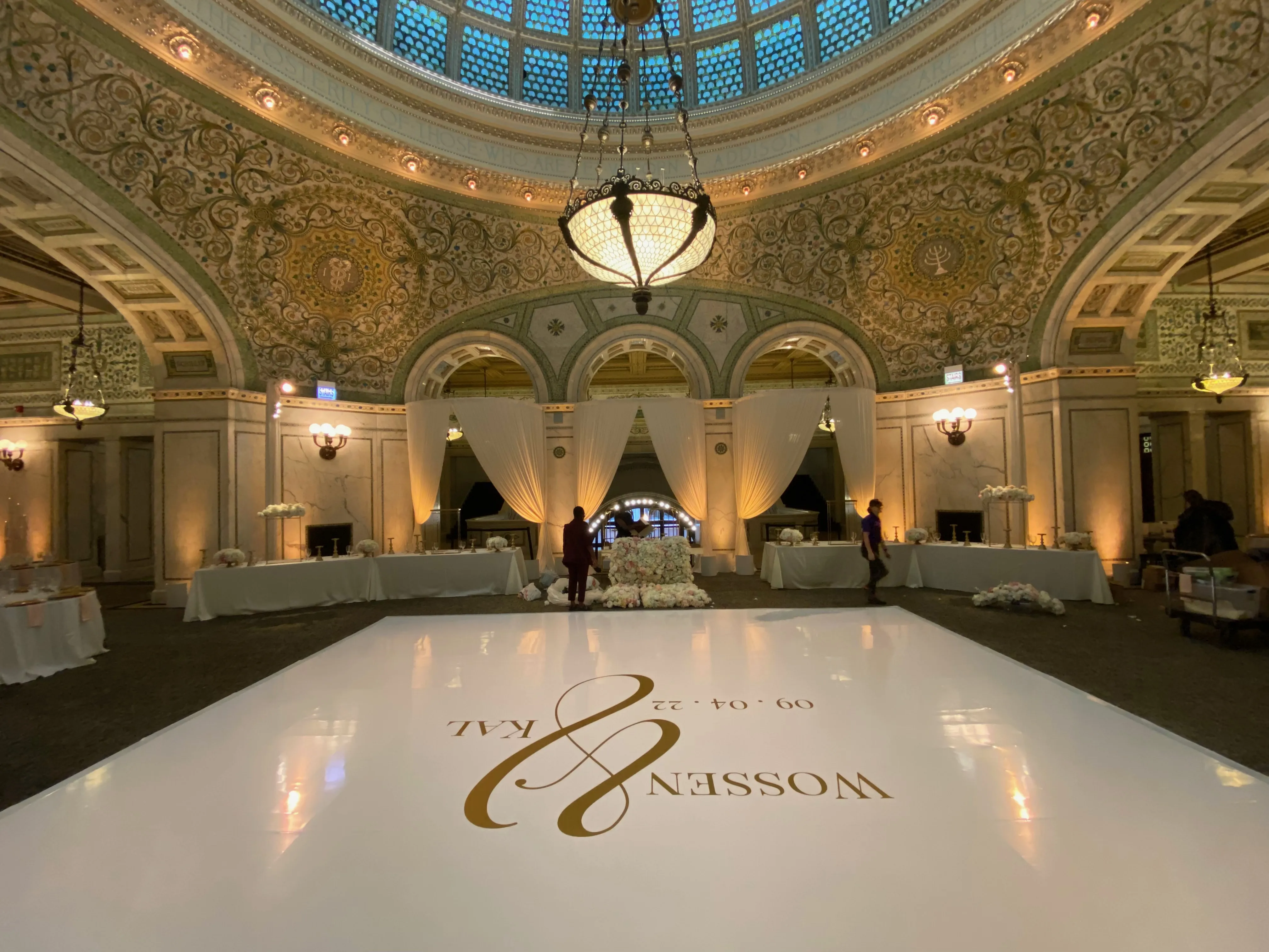 Elegant event stage with custom lighting