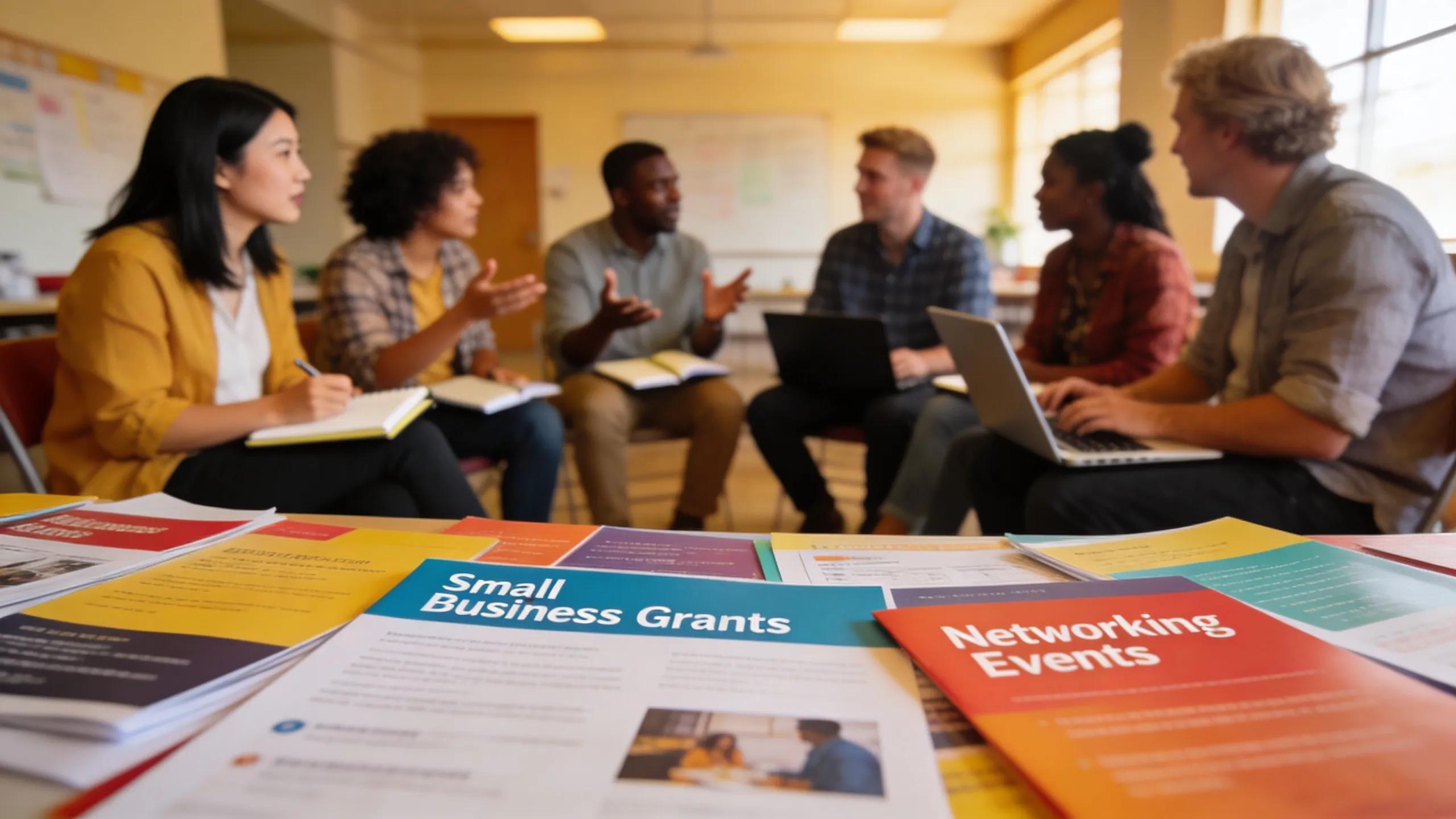 Small business owners attending a workshop on credit-building resources