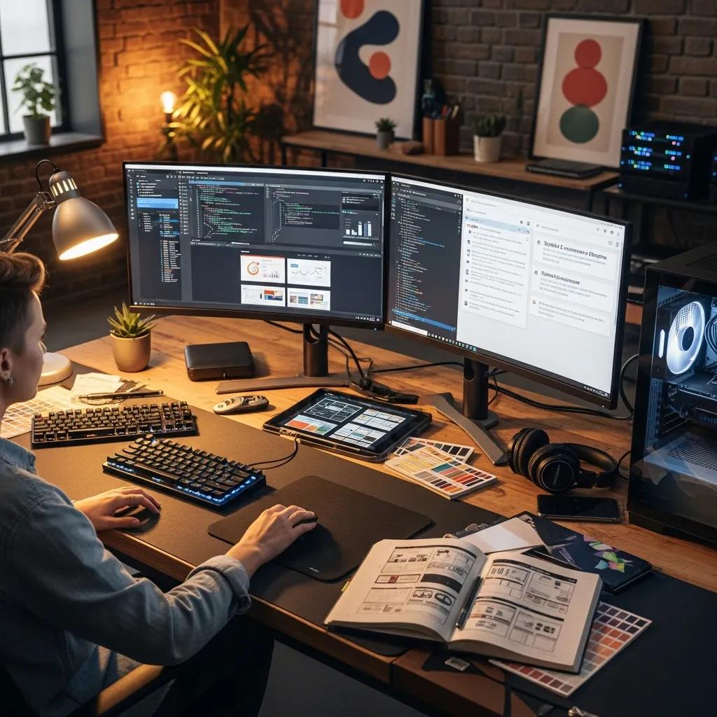 Developer working on custom website project showcasing scalability and bespoke solutions