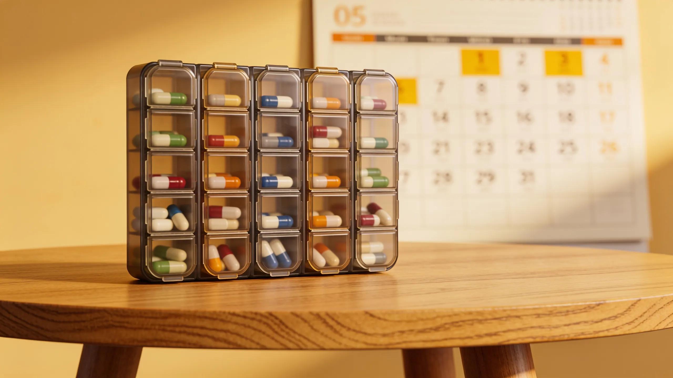 Well-organized pill organizer for seniors managing medications