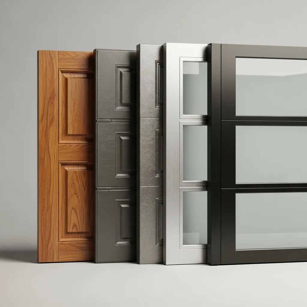 Examples of garage door materials and finishes