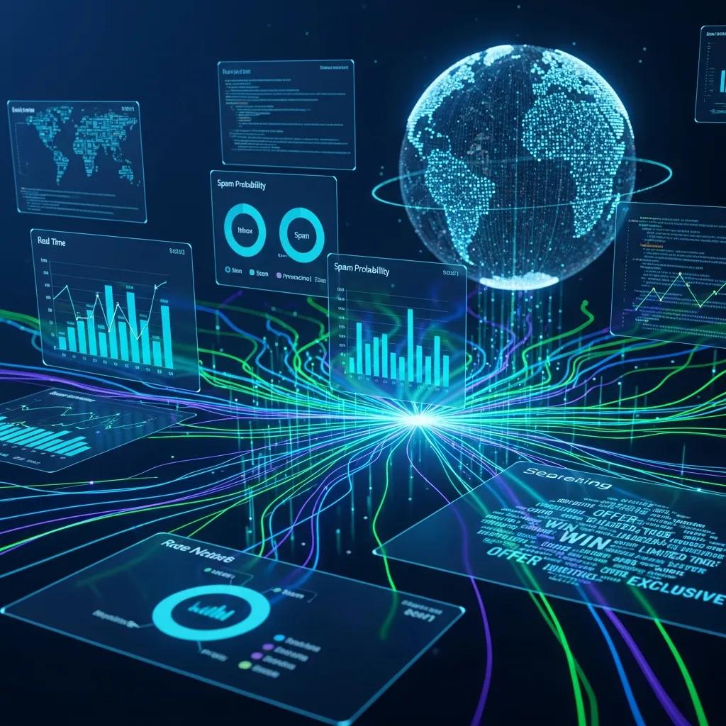 Illustration of AI analyzing email patterns