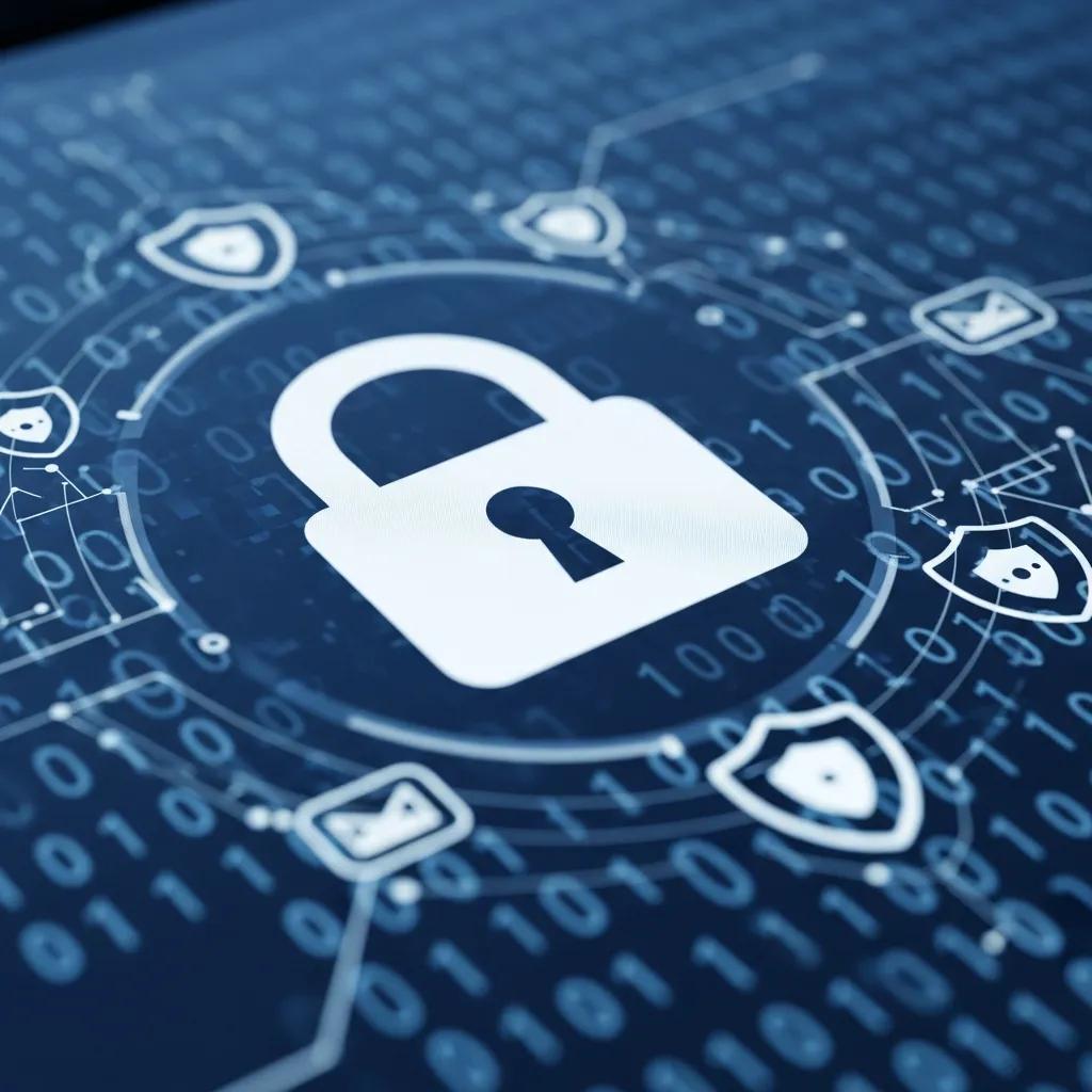 Computer screen showing a lock icon to highlight security considerations for disposable email use