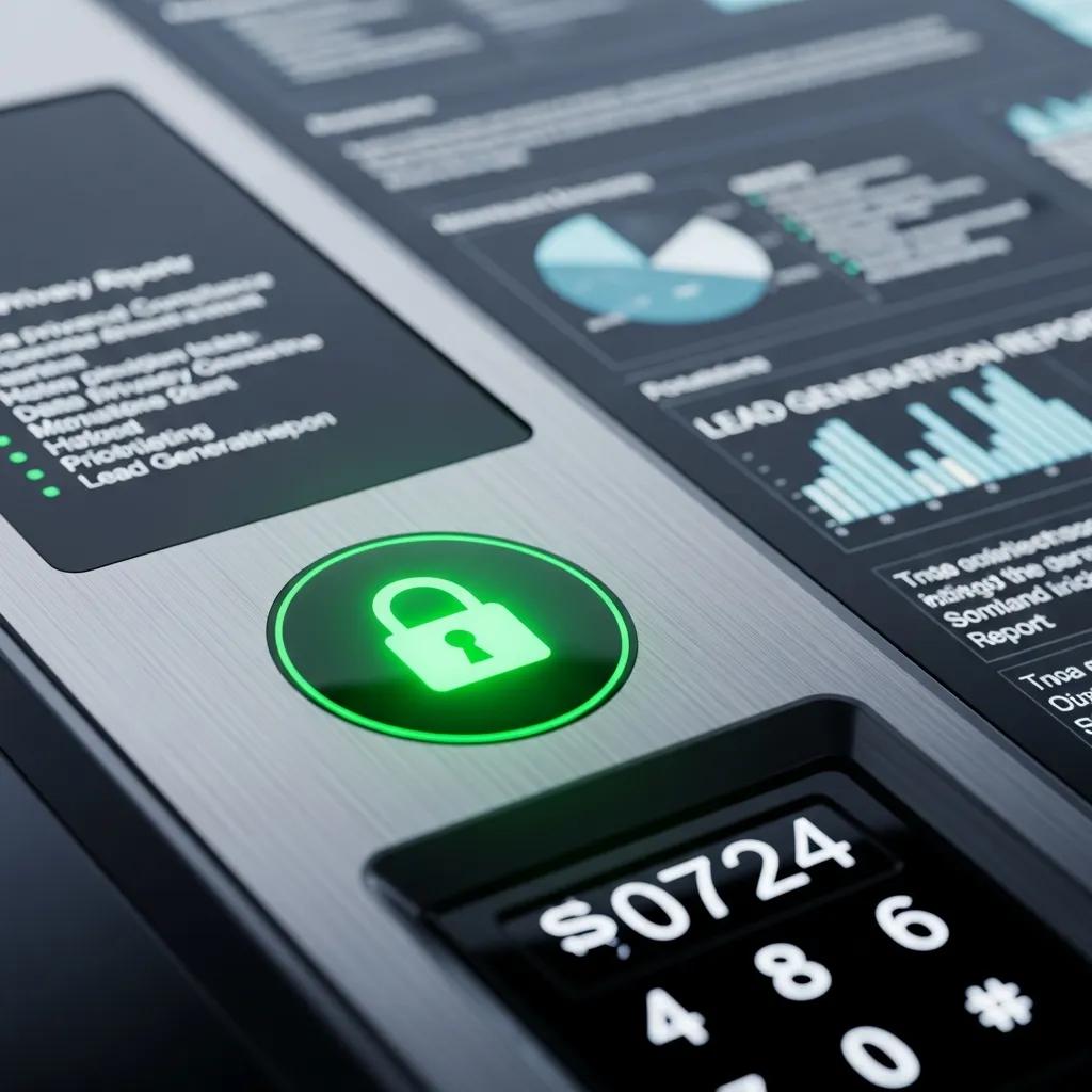 Digital lock symbolizing data privacy in lead generation practices