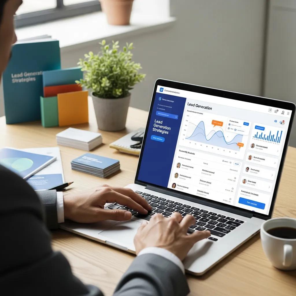 Digital marketer utilizing automation tools for B2B lead generation