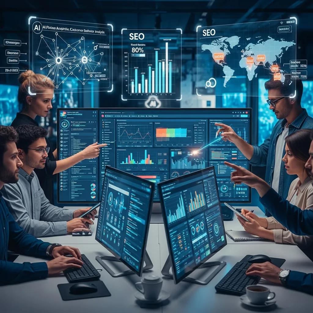 About Itmunch: Our Mission &Amp; Services 2 Digital Marketing Team Analyzing Ai And Seo Data For Enhanced Marketing Outcomes