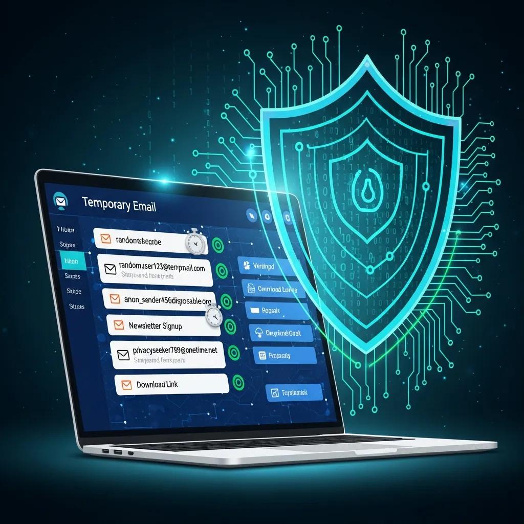 Illustration of disposable email protecting user privacy