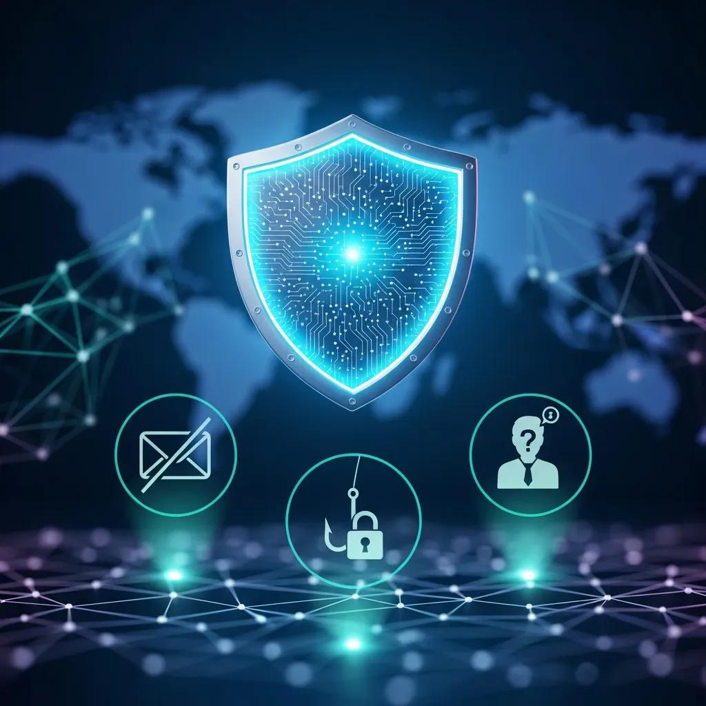 Digital shield symbolizing email privacy benefits