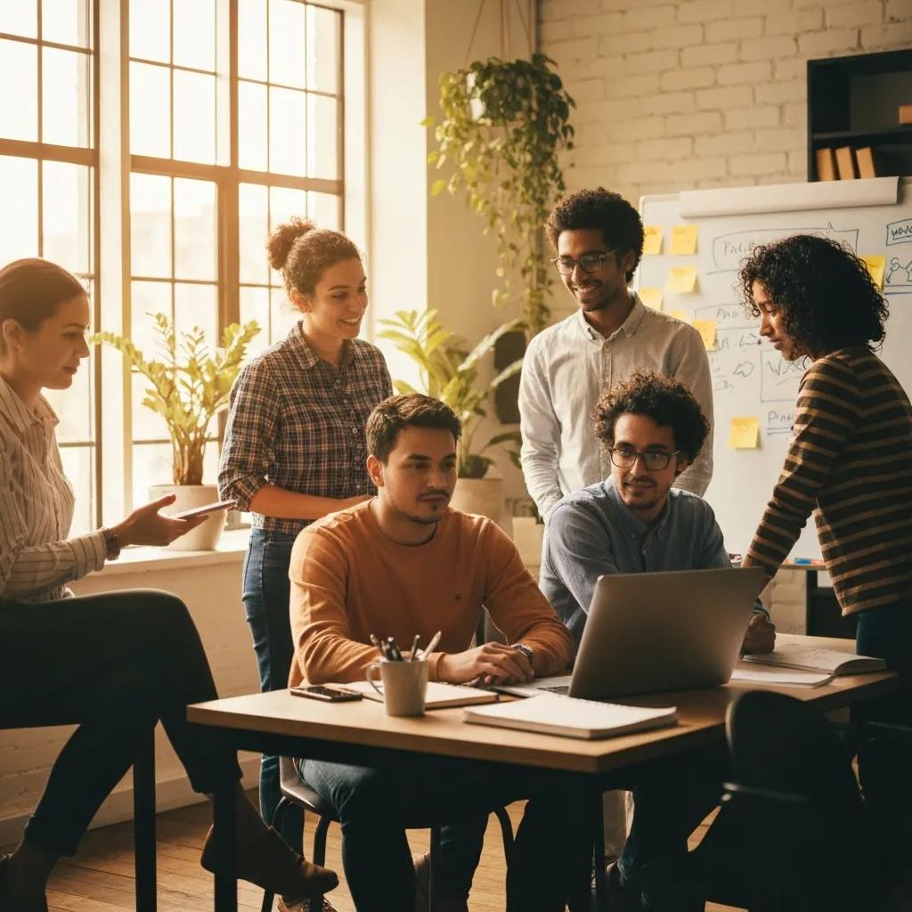 Founders working together in a modern workspace — visual for startup microloan support