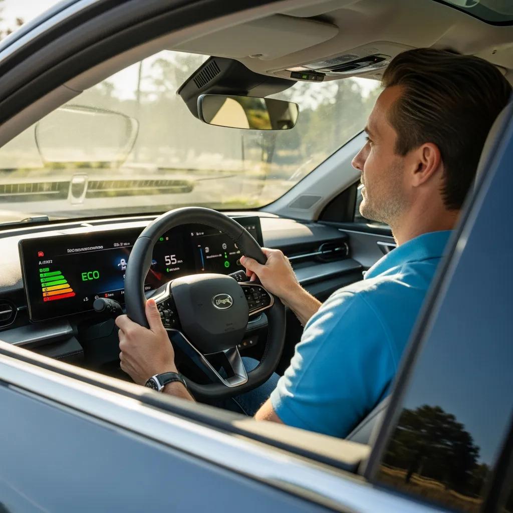Driver using smooth driving techniques with fuel-efficiency readout