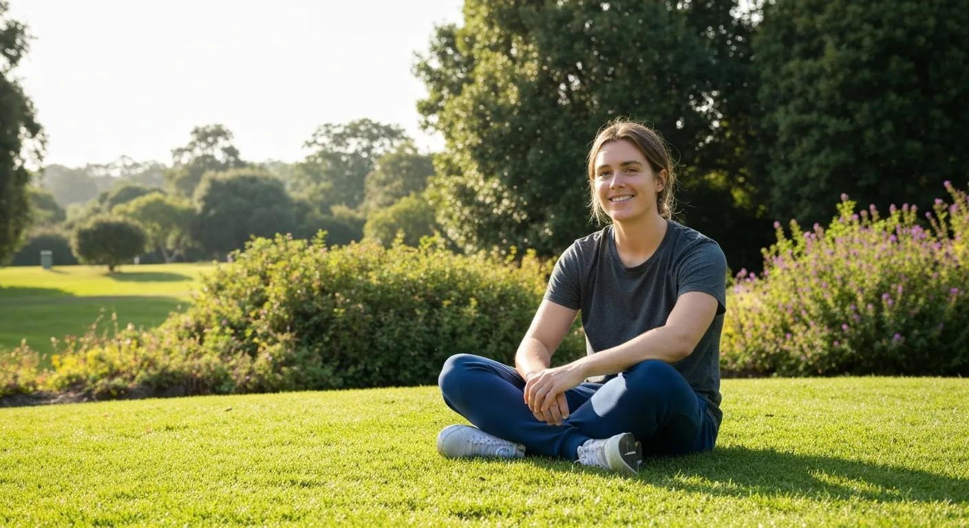 Person enjoying an outdoor moment while taking supplements that support a sunless, natural tan