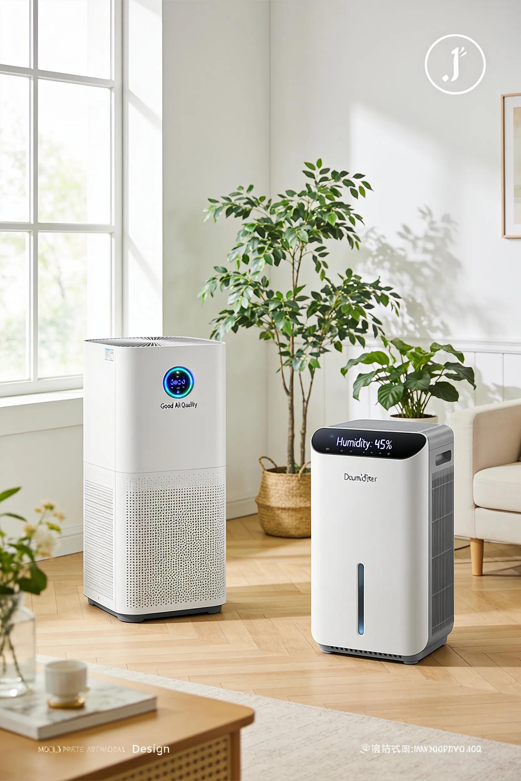 Air purifier and dehumidifier in a home setting for mold prevention