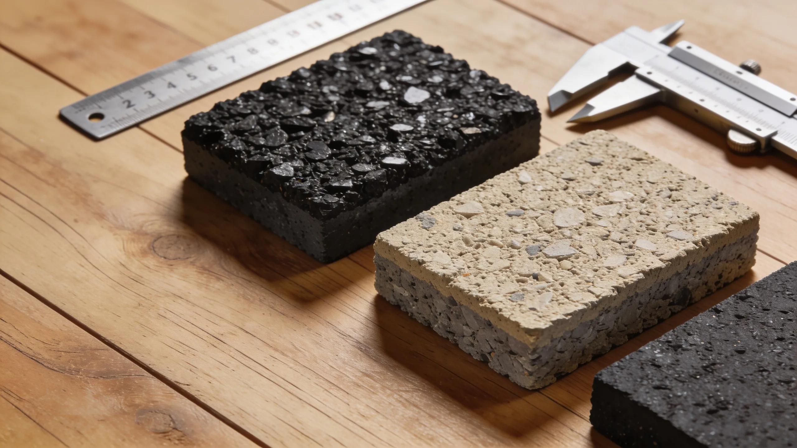 High-quality asphalt samples displayed for evaluation of paving materials