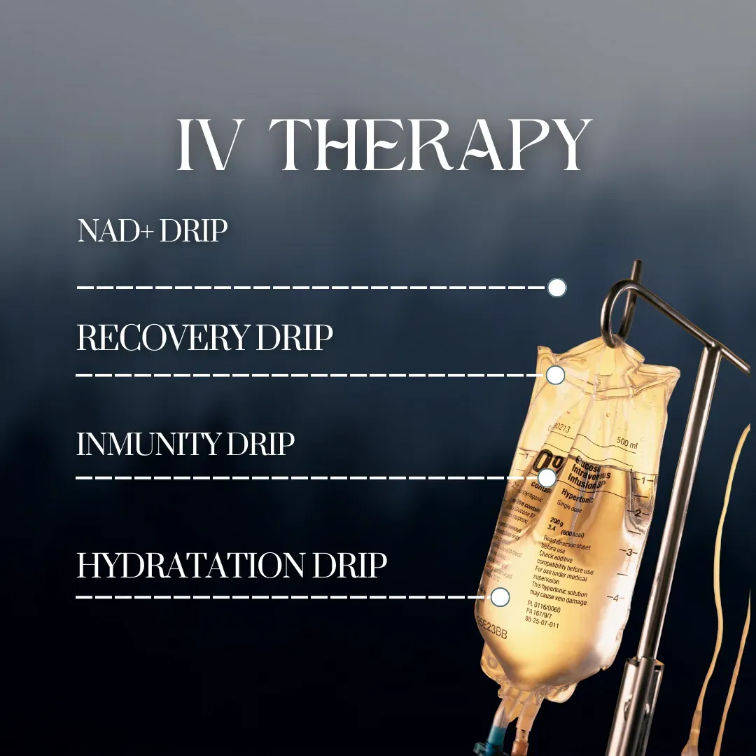 IV hydration therapy setup in a wellness clinic with a comfortable chair and IV drip