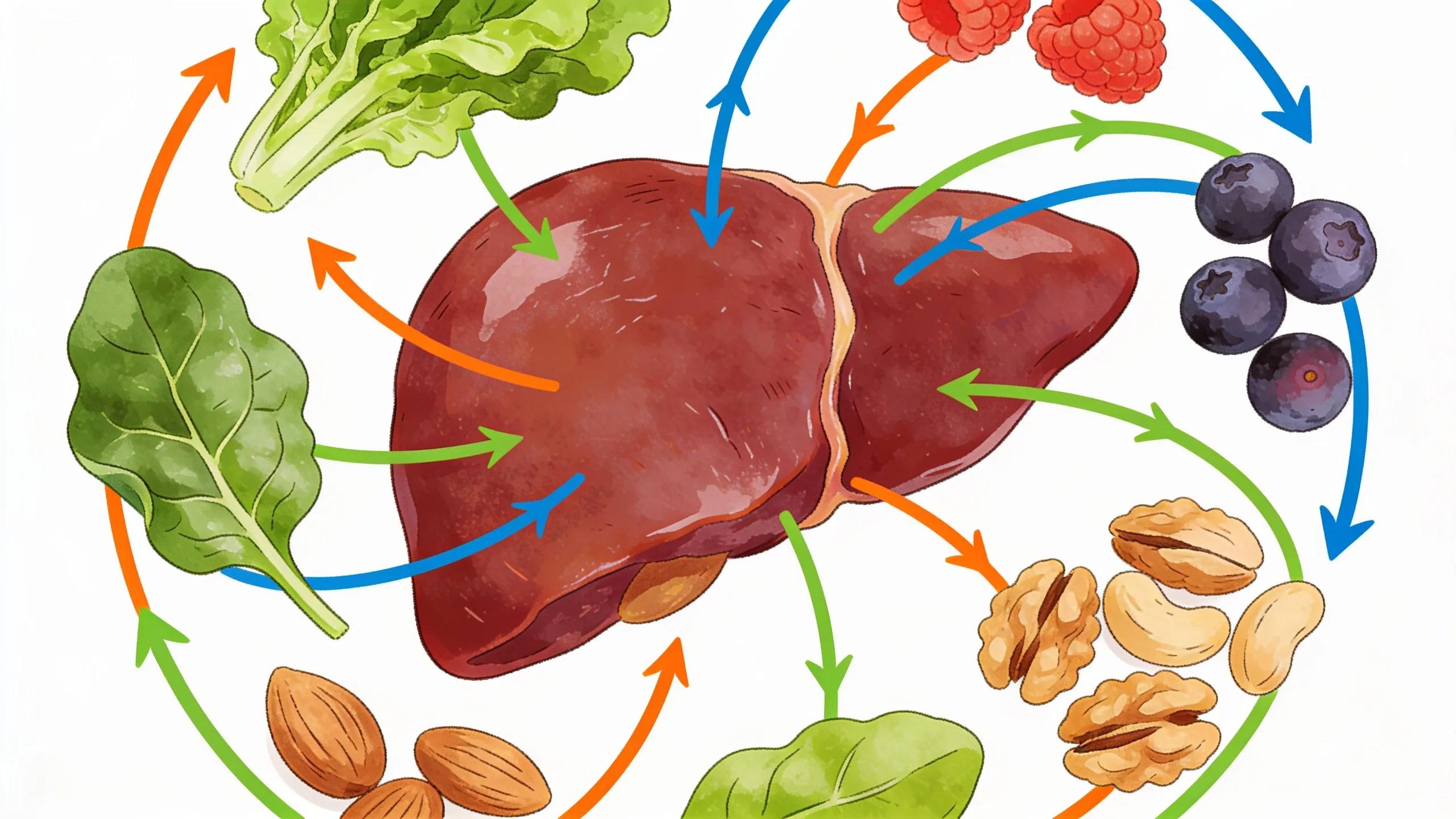 Visual representation of nutrient absorption from raw liver and its benefits