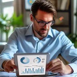 Agent reviewing local property market data in an office