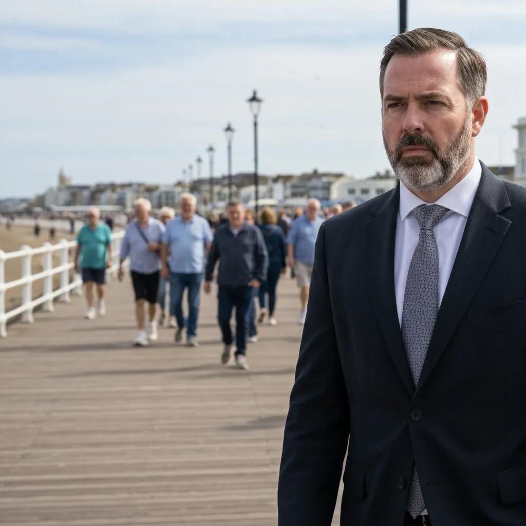 Investigator conducting lawful surveillance in a public area in Bournemouth