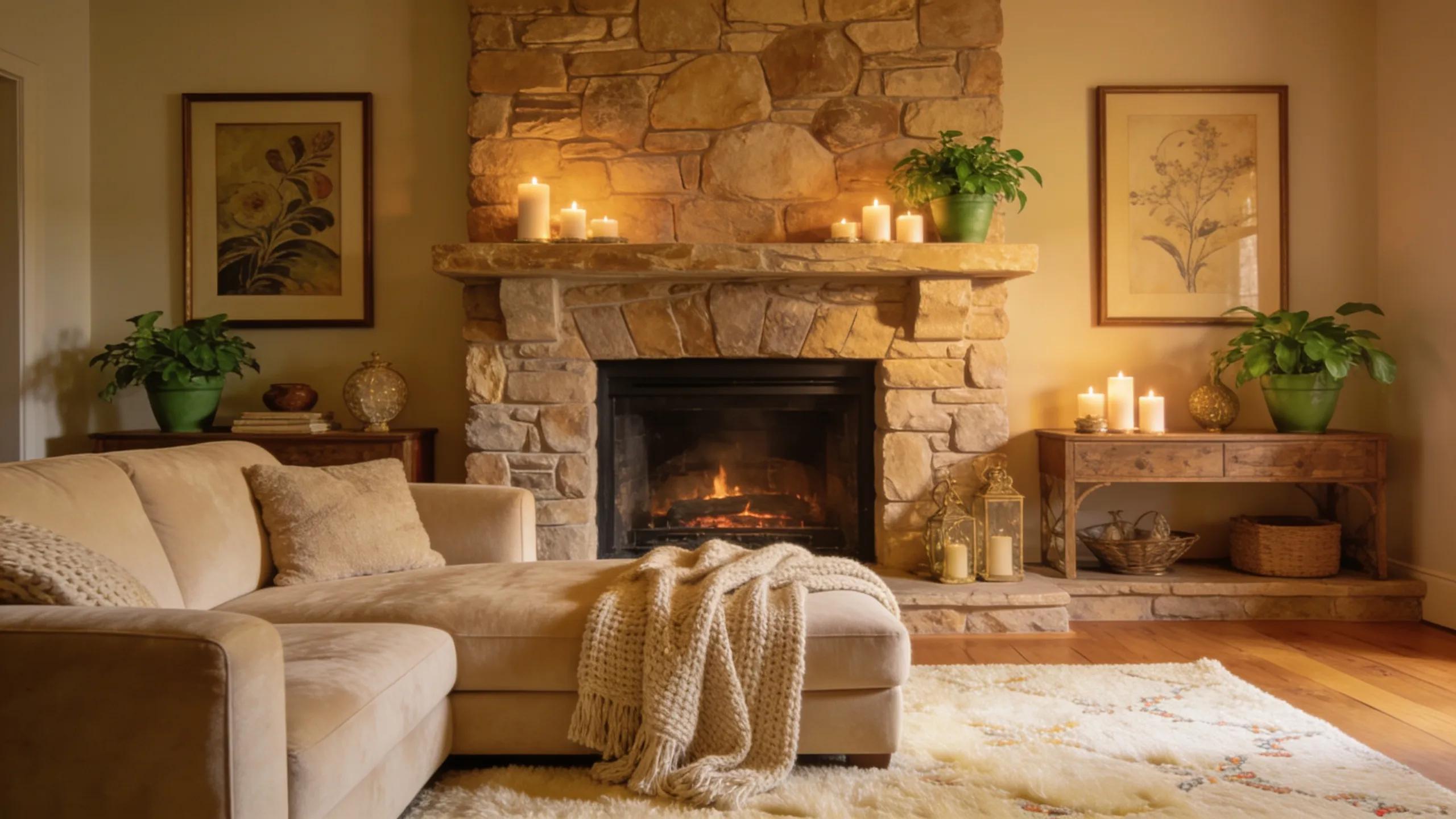 Inviting living room with a stylish fireplace enhancing home aesthetics