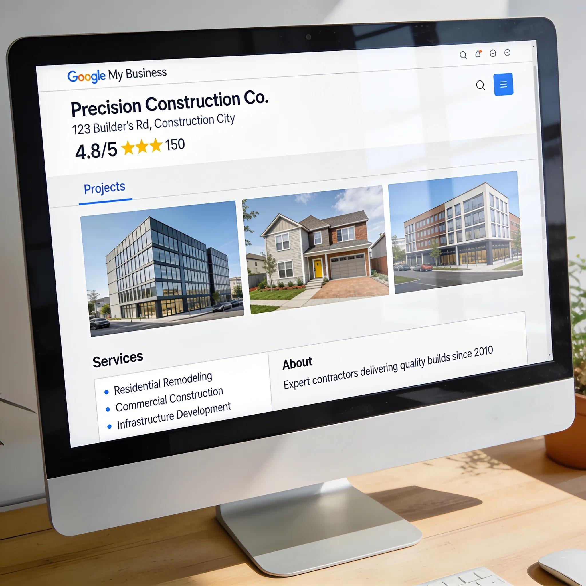 Optimized Google My Business profile of a Denver contractor showcasing enhanced visibility strategies